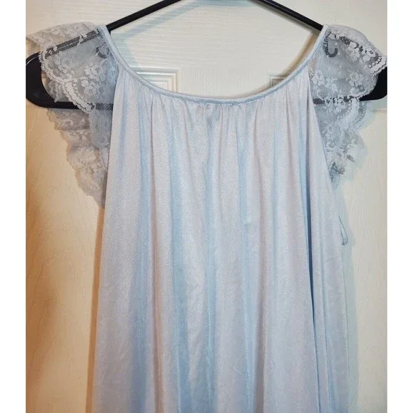 Featherbed Medium Nightgown Dress Lace Pullover Comfy Lightweight - Picture 8 of 9